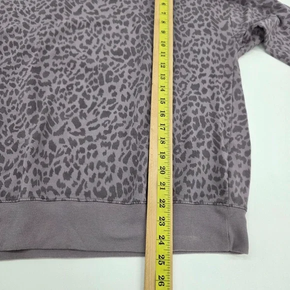Womens M Purple Leopard Print Hoodie Casual Cozy Streetwear Layering Top - Picture 11 of 13